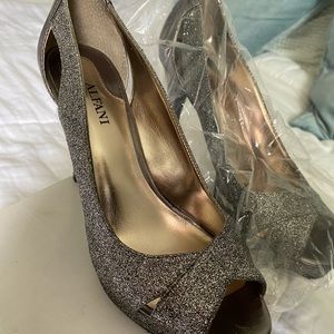 Alfani silver sparkling heels